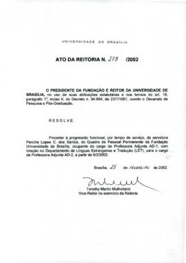 Ato da Reitoria nº 0278/2002