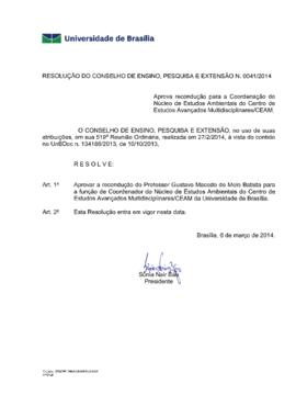 Resolução do Conselho de Ensino, Pesquisa e Extensão nº 0041/2014