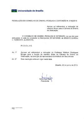 Resolução do Conselho de Ensino, Pesquisa e Extensão nº 0142/2015