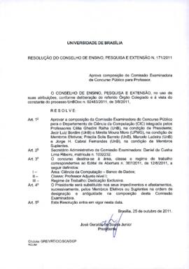 Resolução do Conselho de Ensino, Pesquisa e Extensão nº 0171/2011