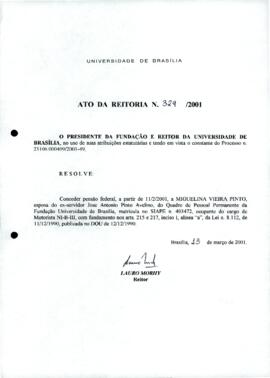 Ato da Reitoria nº 0329/2001