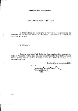 Ato da Reitoria nº 0177/2008