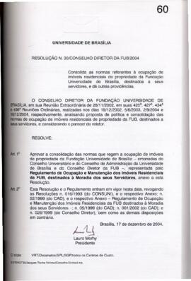 Resolução do Conselho Diretor Nº 0030/2004