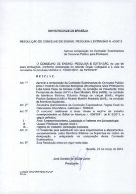 Resolução do Conselho de Ensino, Pesquisa e Extensão nº 0040/2012