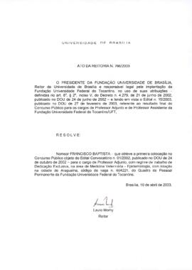 Ato da Reitoria nº 0766/2003