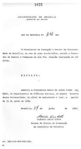 Ato da Reitoria nº 0272/1983