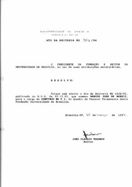 Ato da Reitoria nº 0361/1994