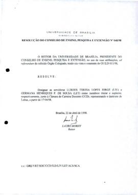 Resolução do Conselho de Ensino, Pesquisa e Extensão nº 0048/1998