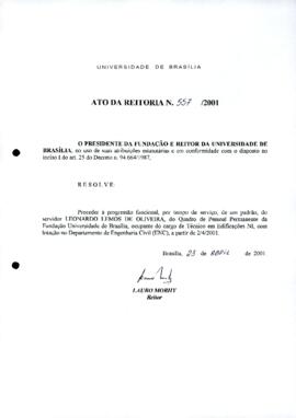 Ato da Reitoria nº 0557/2001