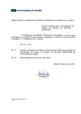 Resolução do Conselho de Ensino, Pesquisa e Extensão nº 0119/2015