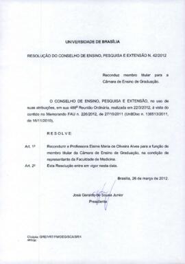 Resolução do Conselho de Ensino, Pesquisa e Extensão nº 0042/2012