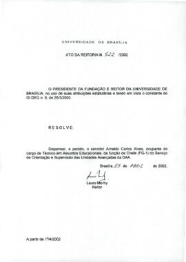 Ato da Reitoria nº 0522/2002