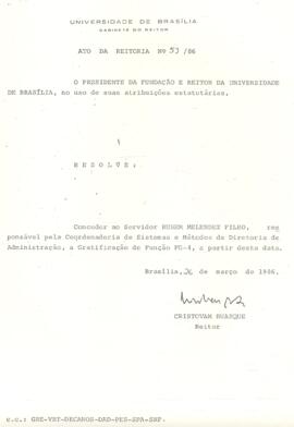 Ato da Reitoria nº 0053/1986