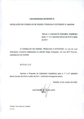 Resolução do Conselho de Ensino, Pesquisa e Extensão nº 0598/2009