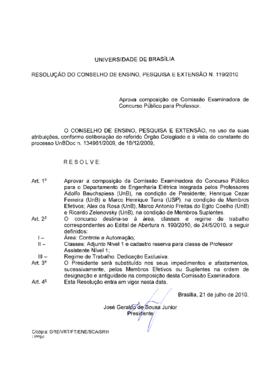 Resolução do Conselho de Ensino, Pesquisa e Extensão nº 0119/2010