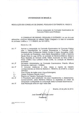 Resolução do Conselho de Ensino, Pesquisa e Extensão nº 0156/2012