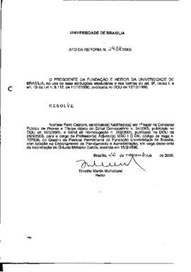 Ato da Reitoria nº 1438/2005