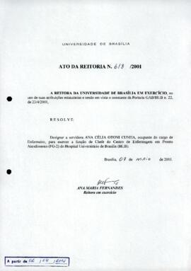 Ato da Reitoria nº 0618/2001