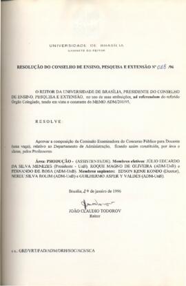 Resolução do Conselho de Ensino, Pesquisa e Extensão nº 0018/1996