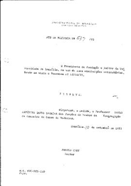 Ato da Reitoria nº 0537/1973