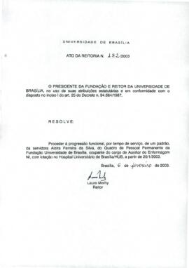 Ato da Reitoria nº 0182/2003