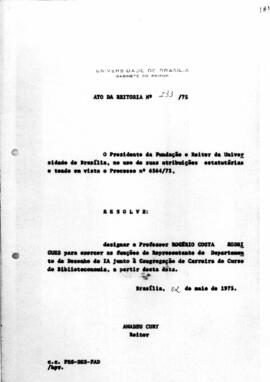 Ato da Reitoria nº 0233/1975