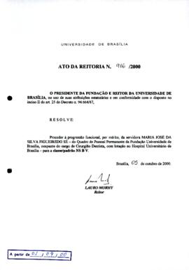 Ato da Reitoria nº 0916/2000