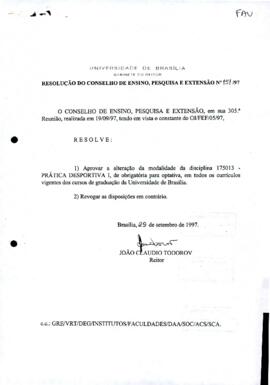 Resolução do Conselho de Ensino, Pesquisa e Extensão nº 0151/1997