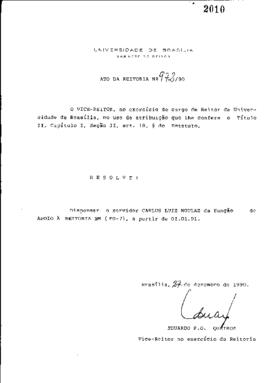 Ato da Reitoria nº 0972/1990
