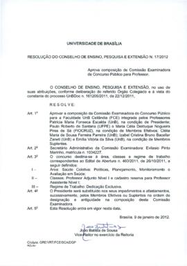 Resolução do Conselho de Ensino, Pesquisa e Extensão nº 0017/2012