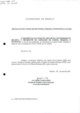 Resolução do Conselho de Ensino, Pesquisa e Extensão nº 0013/2001