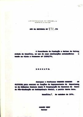 Ato da Reitoria nº 0872/1974