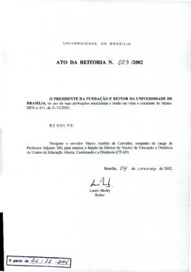 Ato da Reitoria nº 0003/2002