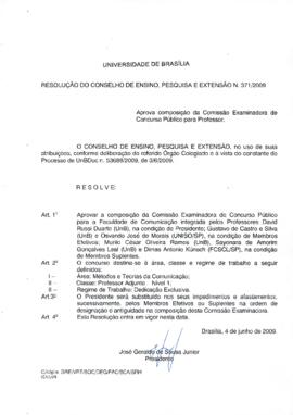 Resolução do Conselho de Ensino, Pesquisa e Extensão nº 0371A/2009