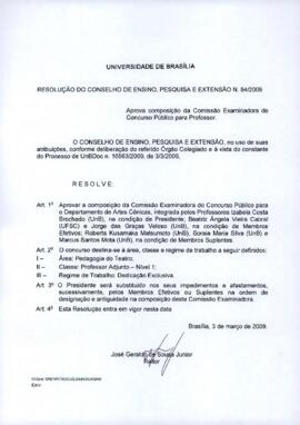 Resolução do Conselho de Ensino, Pesquisa e Extensão nº 0084/2009