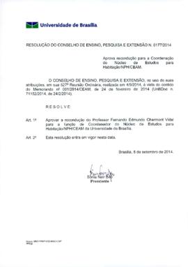 Resolução do Conselho de Ensino, Pesquisa e Extensão nº 0177/2014