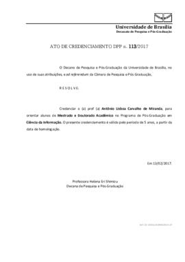 Ato de Credenciamento DPP N° 0113/2017
