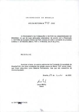 Ato da Reitoria nº 0947/2002