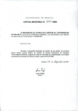 Ato da Reitoria nº 1603/2001