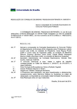 Resolução do Conselho de Ensino, Pesquisa e Extensão nº 0083/2014