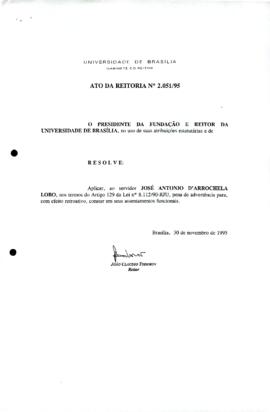 Ato da Reitoria nº 2051/1995