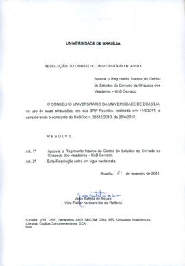 Resolução do Conselho Universitário nº 0004/2011