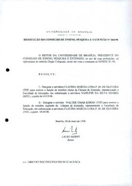 Resolução do Conselho de Ensino, Pesquisa e Extensão nº 0060/1998