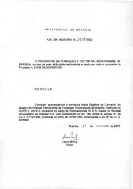 Ato da Reitoria nº 1568/2002