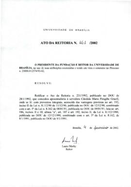 Ato da Reitoria nº 0161/2002