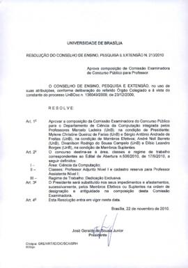 Resolução do Conselho de Ensino, Pesquisa e Extensão Nº 0213/2010