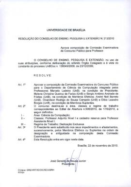 Resolução do Conselho de Ensino, Pesquisa e Extensão nº 0213/2010