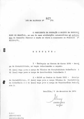 Ato da Reitoria nº 0867/1975