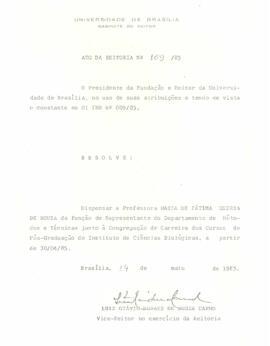 Ato da Reitoria nº 0169/1985
