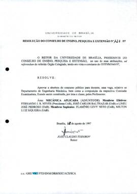 Resolução do Conselho de Ensino, Pesquisa e Extensão nº 0121/1997
